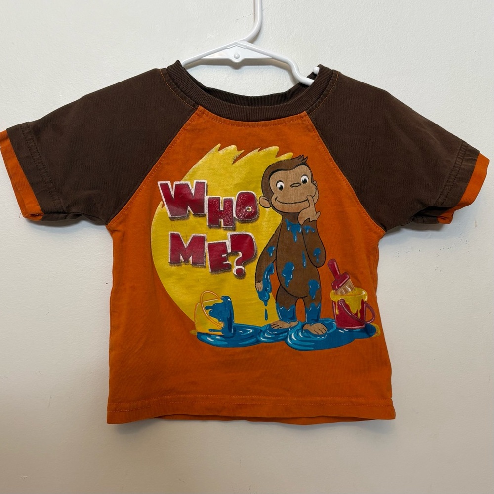 Curious George "Who Me?" Orange & Brown Toddler Tee